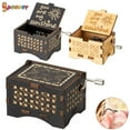 thumbnail image 3 of Spencer You Are My Sunshine Wood Music Boxes Laser Engraved Vintage Musical Box Gifts for Birthday Christmas Valentine's "Black", 3 of 9