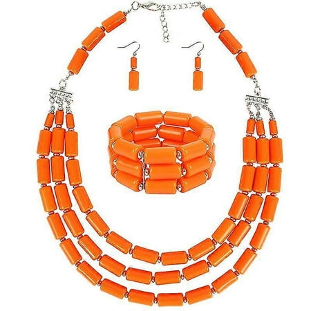 Wedding Jewelry Sets Bib Beads Necklace Earring Bracelet Sets Statement Collar Beads Jewelry Set