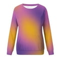 thumbnail image 5 of WXLWZYWL Womens Long Sleeve Sweatshirt Casual Round Neck Cute Pullover Tops Gradient Lightweight Loose Fit Soft Sweatshirt with Pocket, 5 of 6