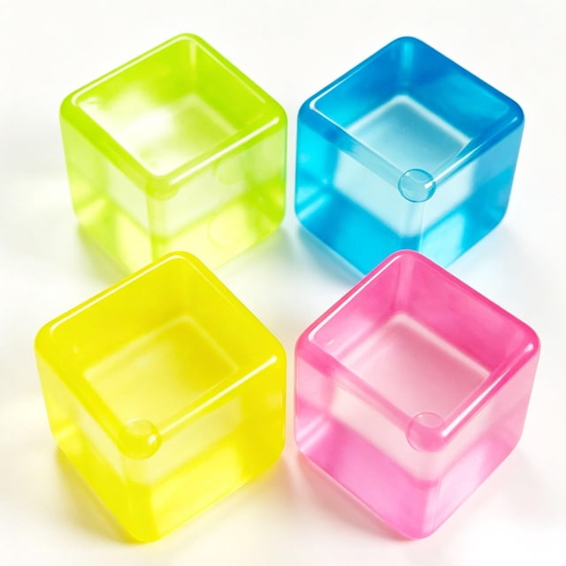 Pelotas antiestrés Sakiway, 4 unidades, juguetes antiestrés tipo cubo de hielo de 3,5 cm
