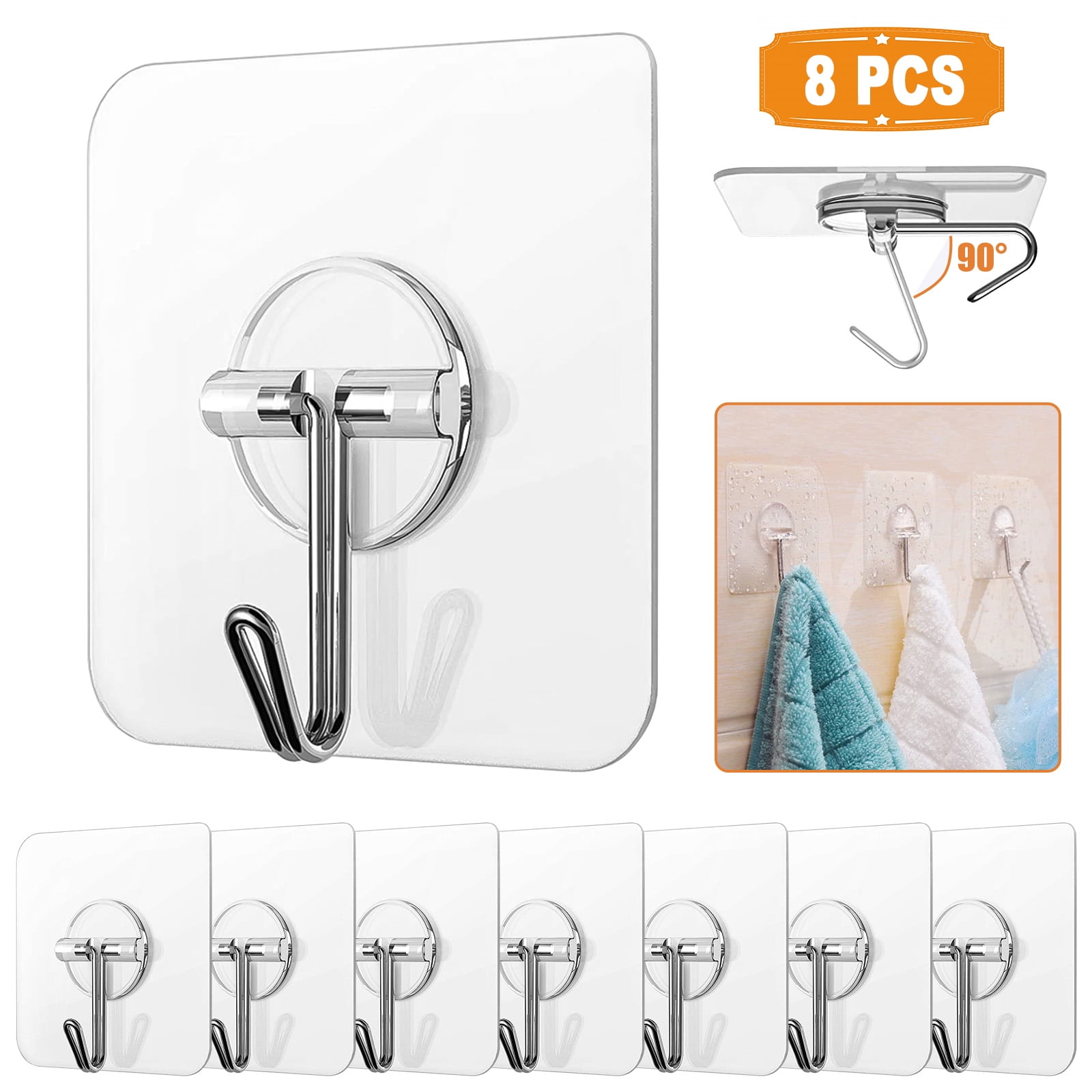 5Pack Transparent Seamless Adhesive Hook Hanger Traceless Hooks Wall Rack Holder 5Pack Transparent Seamless Adhesive Hook Hanger Traceless Hooks Wall Rack Holder