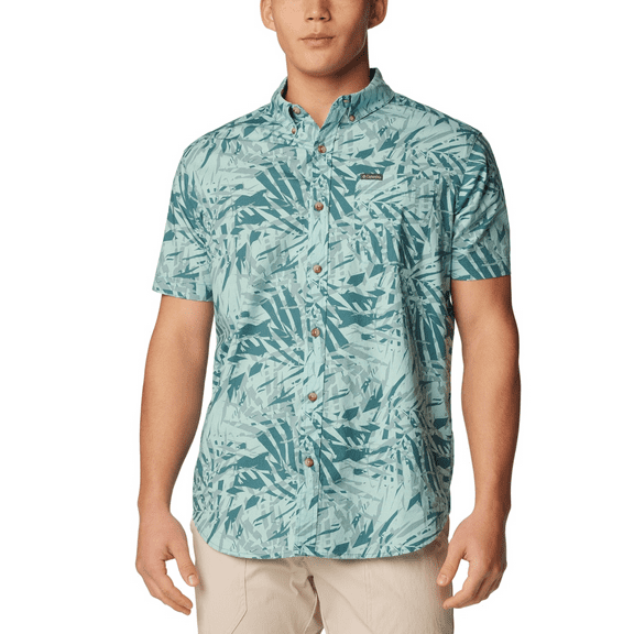 Columbia CLOUDBURST DYE PALMS Men's Rapid Rivers Short Sleeve Shirt, US Large