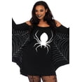 thumbnail image 1 of Vestido Camisero de Jersey para Mujer Leg Avenue con Telaraña Talla 1X/2X, 1 of 5