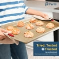 thumbnail image 7 of PERLLI 8-Pc Non Stick Baking Pans Set Gold Bakeware with Red Silicone Grips, 7 of 7