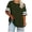 Womens Summer Top - A02 Army Green, variant on Maqroz Women's Crew Neck Plus Size Striped Short Sleeve T-Shirt Casual Loose Athletic Top Cotton Blend Soft Comfy Summer Sporty Daily Wear