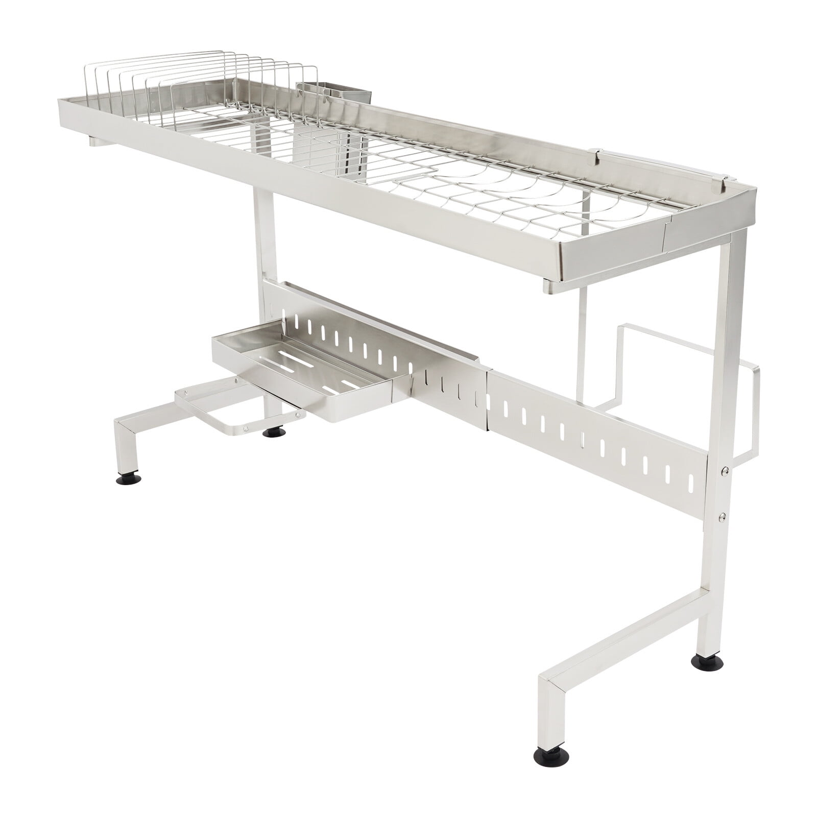 Over The Sink Dish Drainer Drying Rack, Adjustable Length Over Sink Dish Drying