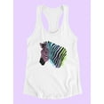 thumbnail image 3 of Colorful Zebra Racerback Tank Women -Image by Shutterstock, Female XX-Large, 3 of 4