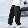 thumbnail image 2 of Eltusu Boys Sweatpants, Outdoor Casual Loose Fit Elastic Waist Jogger Pants Black Size 4-15 T, 2 of 5