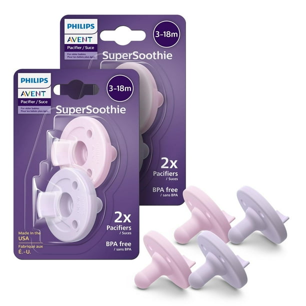 Chupetes Philips Avent lila rosa pastel para Bebés de 3 a 18 Meses
