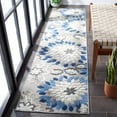 thumbnail image 3 of SAFAVIEH Cabana Michelle Floral Indoor/Outdoor Runner Rug, Grey/Blue, 2'2" x 9', 3 of 14