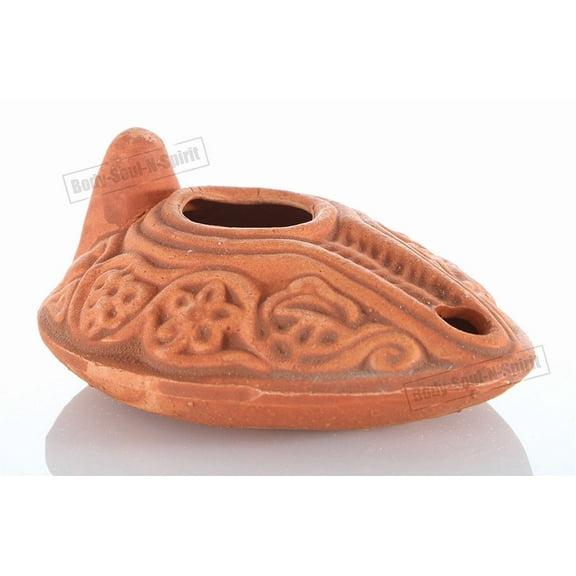 Ancient Antique Biblical Replica Ancient "OIL LAMP" Israel Judaica Hanukkah Gift