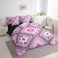thumbnail image 3 of jejeloiu Retro Boho Aztec 7-Piece Bedding Comforter Set,Rustic Farmhouse Tribal King Bedding Sets,Pink Purple Bed Sheets For Teens,Microfiber Bedroom Decor Reversible, 3 of 8