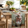 thumbnail image 2 of Table Runner 72 Inches Long for Kitchen Dining, Bathroom Pig Dresser Scarf Farmhouse, Dining Table Decorations for Wedding/Parties, Toilet Animals Vintage 13 x 72 In, 2 of 9