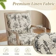 thumbnail image 5 of Dayalane Farmhouse Floral Accent Chair, Linen Upholstered Reading Chair with Removable Cushion for Bedroom, Solid Wood Frame Lounge Armchair for Living Room Reception Room, Floral Pattern, 5 of 11