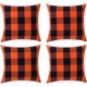 thumbnail image 1 of Juego de 4 fundas de almohada a cuadros de búfalo de otoño de Halloween, funda de almohada cuadrada decorativa de granja, funda de almohada de 18x18 pulgadas para el hogar, 1 of 4