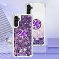 thumbnail image 7 of Phone Case for Samsung Galaxy A14 5G,Shockproof Clear Quicksand Glitter Flowing Liquid with Bling Diamond Ring Stand,Cute Women Girls Case for Galaxy A14 4G/5G 6.6'' LS-Purple, 7 of 7