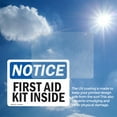 thumbnail image 6 of (2 Pack) First Aid Kit Inside OSHA Notice Sign 10 Inch X 7 Inch Vinyl Label Decal Sticker Weather Resistant, UV Protected for Workplace, Business, and Construction Site, Made in the USA, 6 of 7