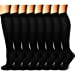 thumbnail image 3 of CHARMKING Compression Socks for Women & Men (8 Pairs) 15-20 mmHg Graduated Copper Support Socks are Best for Pregnant, Nurses - Boost Performance, Circulation, Knee High & Wide Calf (L/XL, Black), 3 of 5