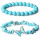 thumbnail image 1 of 2pcs Butterfly Bracelets Pheromone Bracelet Good Luck Energy Chakra Stone Bangle, 1 of 4