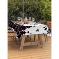 thumbnail image 2 of Outdoor Tablecloth with Umbrella Hole and Zipper, Pink Black Christmas Tree Rectangle Table Cloth 54x80 Inch Waterproof Tablecloth, Xmas Snowflake Picnic Table Cover for Patio Camping, 2 of 7