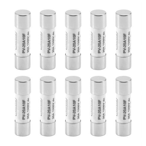 10 Pcs 1000 Fuse Solar PV Explosion-proof Fuse Silver - 20A