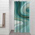 thumbnail image 2 of Blue and Gold Marble Flow Veins Pattern Shower Curtain 36"x72" ,Bathroom Decorative Shower Curtains Set with 12 Hooks,Modern Waterproof Washable Shower Curtain, 2 of 6