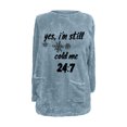 thumbnail image 5 of Ke1Clo Winter Sweaters for Women Casual Fashion Snowflake Graphic Crew Neck Long Sleeve Pullover Oversized Loose Comfy Basic Knit Tops Light Blue XXXL, 5 of 6