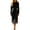Black, variant on Elegant Long Sleeve Solid Color Fit And Midi Dress With Button Details For Autumn