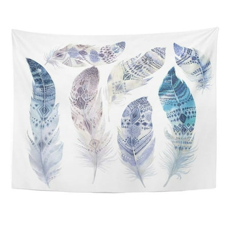 Bird Decor For Home UFAEZU Watercolor Paintings Vibrant Feather Boho Wings White Bird Fly for Rustic Bright Colors Wall Art Hanging Tapestry Home Decor for Living Room Bedroom Dorm 51x60 inch ()