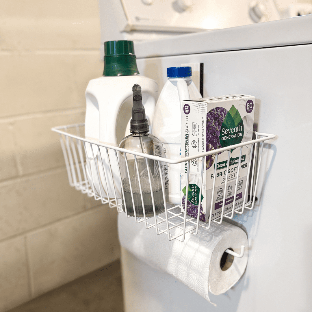 GATOR MAGNETICS Utility Basket with Towel Bar White - 35lb Capacity