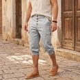 thumbnail image 4 of Tbopshirt Mens Capri Pants Cargo Pants for Men Fashion Casual High Waisted Walking with Button Solid Pockets Pants 3/4 Length Pant,M-3XL, 4 of 9