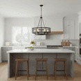 thumbnail image 5 of Elza 6-Light Industrial Drum Chandelier, Black Metal Pendant Lighting for Dining Room, 5 of 6