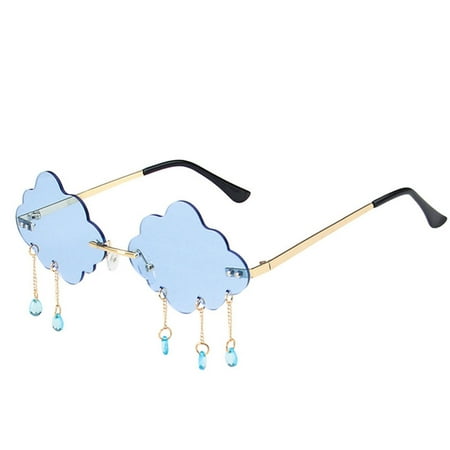 

Puawkoer Rimless Sun Gl es Gl es Shades T el Outdoor Sungl e Punk Vintage Cloud Gl es Clothing Shoes & Accessories One Size Blue