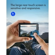 WOLFANG 4K Action Camera, 24MP Dual Screen, 40M Waterproof with Case, EIS Stabilization, WiFi App Control, 170° Wide Angle, Remote, 2 Batteries