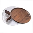 thumbnail image 2 of Contenedor de almacenamiento de alimentos Macarena tazón para servir nueces madera y vidrio, 2 of 8