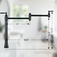 thumbnail image 6 of Pot Filler Deck Mount, WOWOW Pot Filler Faucet Oil Rubbed Bronze Kitchen Folding Countertop Faucet 2 Handle with Stretchable Double Joint Swing Arms Brass Stove Faucet, 6 of 7