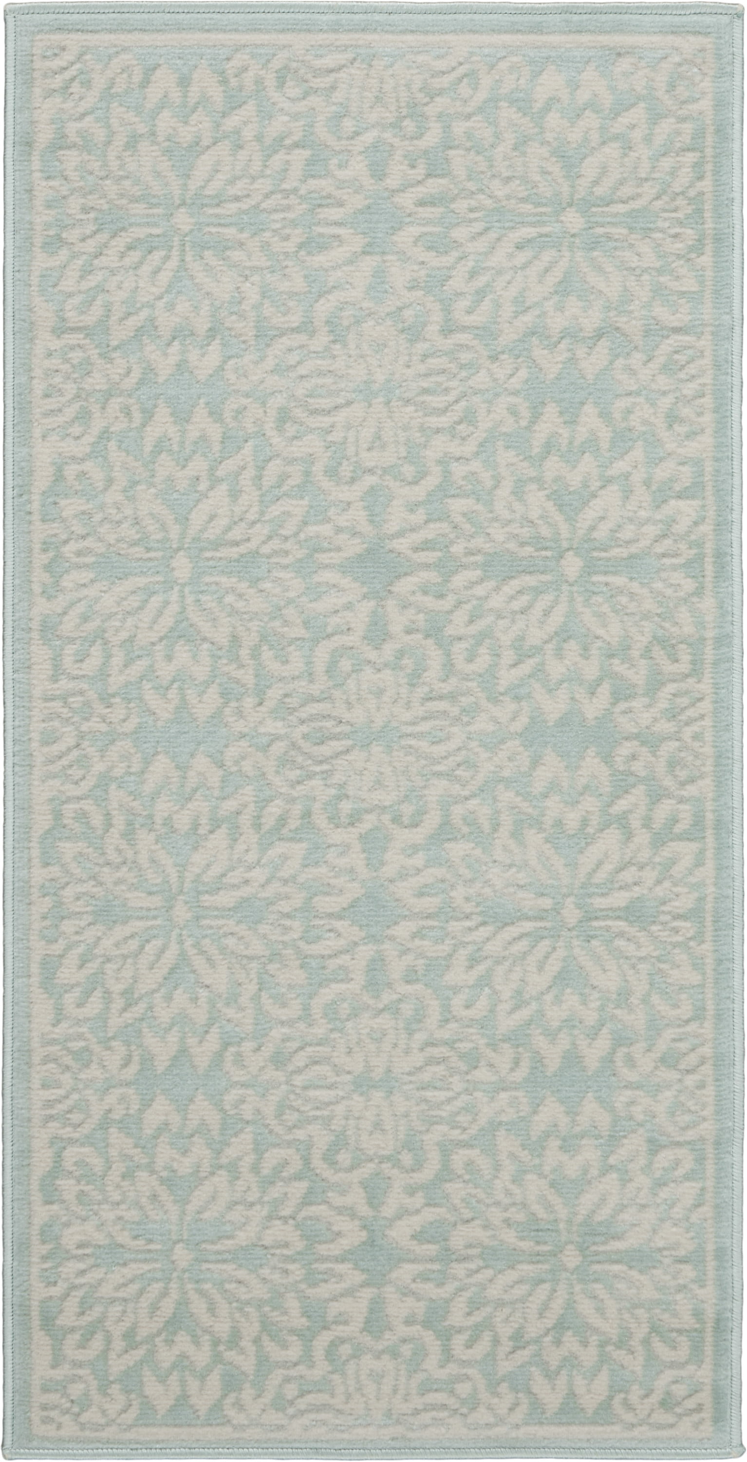 Walmart Bliss Modern Floral Ivory/Green 2' x 4' Area Rug, (2' x 4')