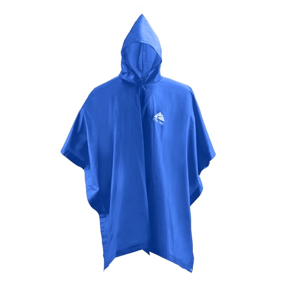 Ozark Trail Adult Long Rain Poncho, 3/4 Sleeve Single-Breasted, Blue