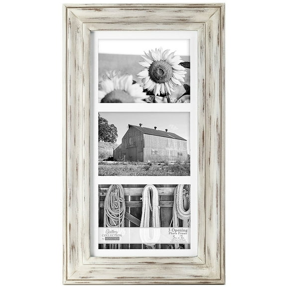 WHITMAN WHITE WASH matted triple 5x7 frame by Malden Design - 5x7
