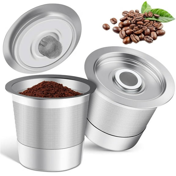 Reusable K Cups Coffee Pods for Keurg,Universal Stainless Steel Coffee Filter Compatible with Keurg 1.0 Coffee Maker Machine (2 Pack)