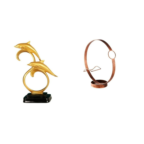 Figura de delfín,Colección de adornos de escritorio con figuras de delfines,Portabotellas de vino,Soporte para botellas de vino,soporte para botellas de vino,estante de hierro,Decoración de