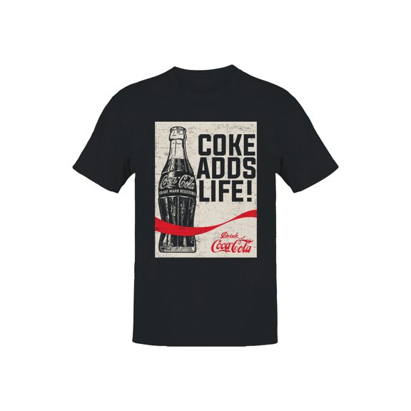 Officially Licensed Coca Cola Classic "Coke Adds Life Men's T-shirt