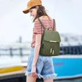 thumbnail image 2 of Mochila KKXIU acolchada de piel moderna para mujer, color verde oliva, 2 of 7