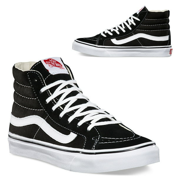 Vans Old Skool Sk8-Hi Slim Black/White Canvas Classics Skate Shoe Unisex  Sneakers Hi top Men 9.5 ثون