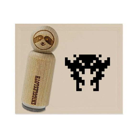Retro Invaders from Space Crab Alien Rubber Stamp for Scrapbooking Crafting Stamping - Mini 1/2 Inch