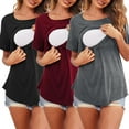 thumbnail image 2 of Camisas de maternidad para mujer, ropa de extractor de leche, camisas de lactancia de moda, enfermería Negro Rojo Gris M, 2 of 8