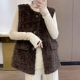 thumbnail image 5 of qolati Women's Shaker Fleece Vest Casual Sleeveless Sherpa Vests Jacket Lightweight Button Down Waistcoat Outerwear with Pockets, 5 of 6