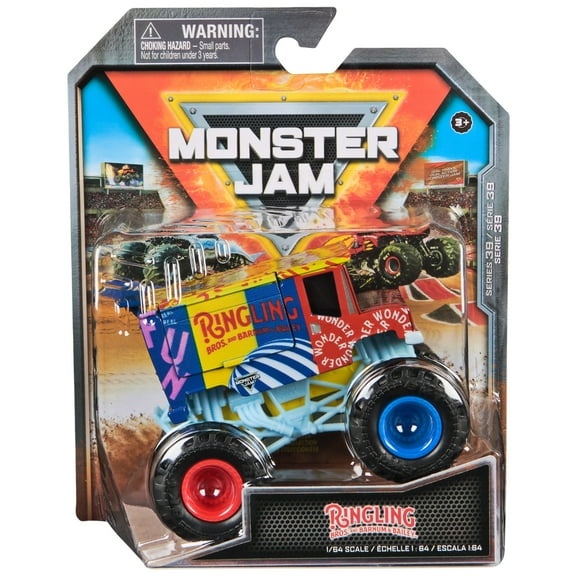 Monster Jam, Official Ringling Bros Monster Truck, Die-Cast Vehicle, 1:64 Scale, Kids Toys for Boys Ages 3 and up