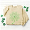 thumbnail image 6 of St. Patrick's Day Sweatshirt for Women Artistic Line Art Clover Graphic Crewneck Long Sleeve Pullover Soft Fabric Festive Party Clothes, 6 of 6