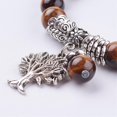 thumbnail image 2 of Natural Tiger Eye Stretch Bracelets with Tibetan style Pendants 2 inch(51mm), 2 of 2